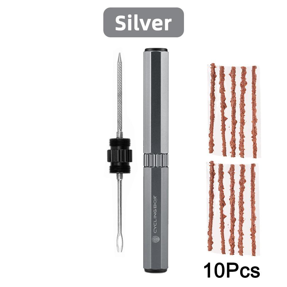 

11Pcs Bicycle Tubeless Tire Repair Tools Kit Road Bike Tyre Plug Puncture Flat Fix Patch Drill Portable Sealant Rubber Stripe