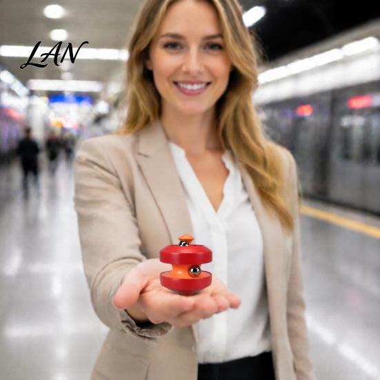 Relaxation Desk Toy Rolling Ball Fidget Spinner Toy, Rotatable Spinning Top Stress Relief Double Track Marble Run Fingertip Gyro for Adults