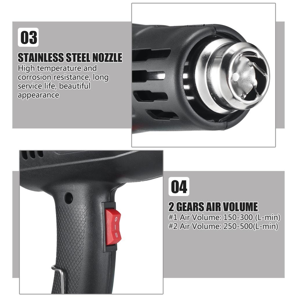 2000W Electric Hair Dryer with LCD Screen for Soldering