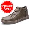Fashion Men Sneakers Elevator Shoes Hidden Heels Leather Board Shoes Heightening 6CM Increase Casual Sports Height Shoes Big Size 36-46