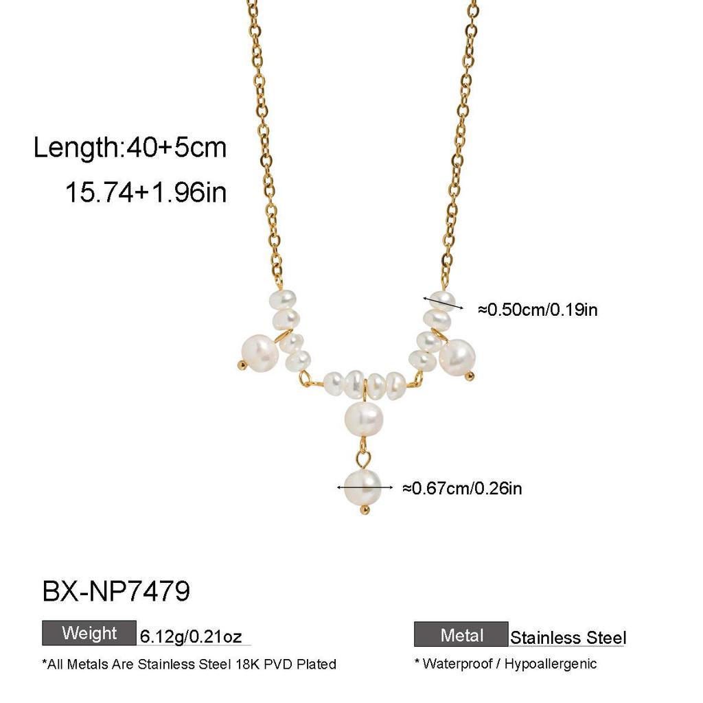 French Baroque Pearl Choker: 18K Gold Versatile Korean Style Necklace for Women
