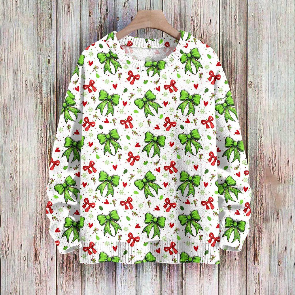 Christmas Sweatshirts For Women Knit Sweater Cute Shirt Fall Crewneck Pullover Tops
