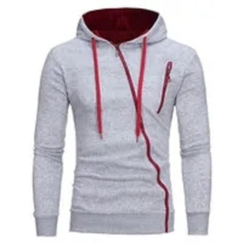 

Men s Personality Hooded Hooded Sweatshirt Sports Pullover XL Hooded Jacket Zipper Coat XXXL світло-сірого кольору