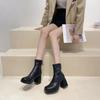 Fashion Ankle Boots for Women Chic and Elegant Woman Short Shoes Waterproof Black Booties High Quality Spring 2024 Autumn Trend Footwear