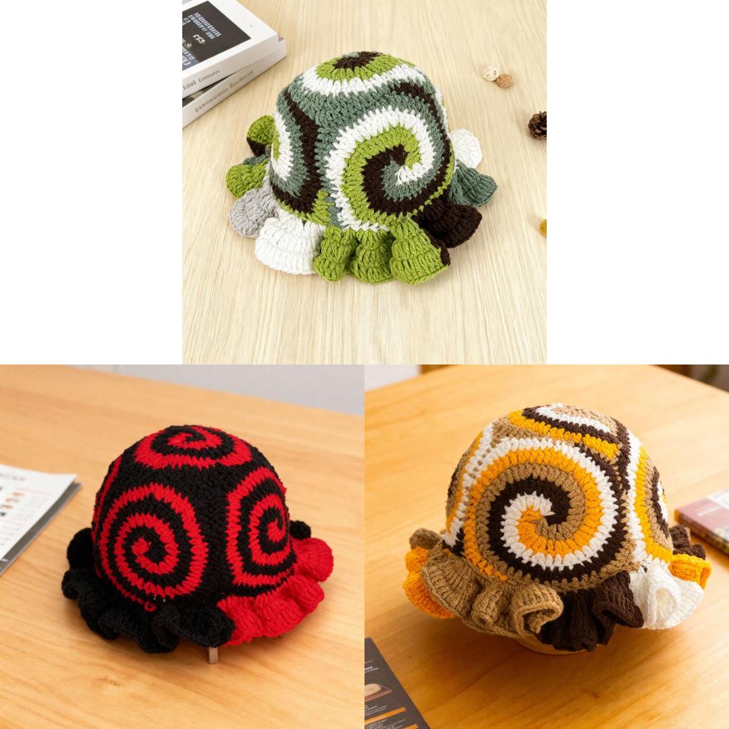 Knitted Hat With Lotus Blossom Embroidery For Autumn Winter Girls And Women