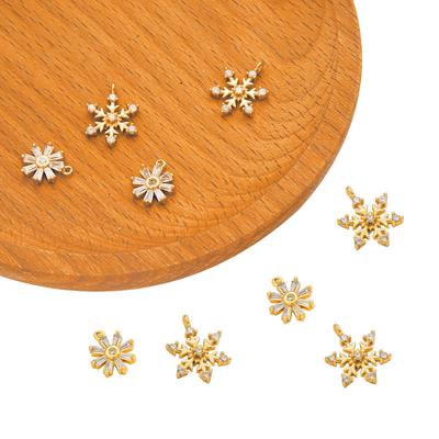 Kupfer Schnee Blumen Charms Anhänger DIY für Frauen Ohrring Herstellung Zubehör