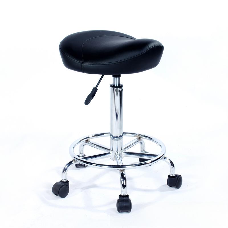 Banco Giratório de Sela com Encosto - Cadeira Minimalista para Uso em Salão, Laboratório ou Barbearia