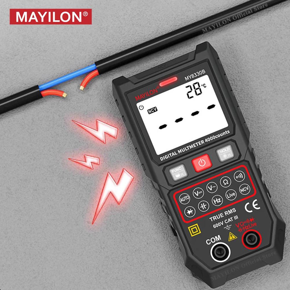 

MAYILON Professional Digital Multimeter Electric Voltage Meter Resistance Tester Hz NCV LIVE Continuity Buzzer Multi Meter