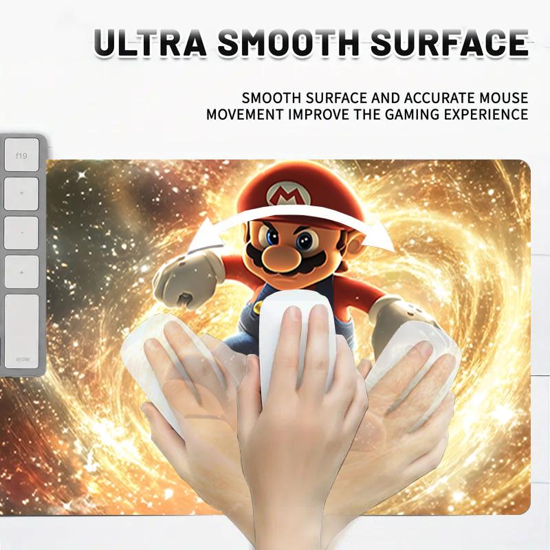 1Pc Mario Space Gaming Mouse Pad Keyboard Desk Mat Non-slip Rubber Lock Edge Waterproof Computer Mousepad for Office Home Decor Y184
