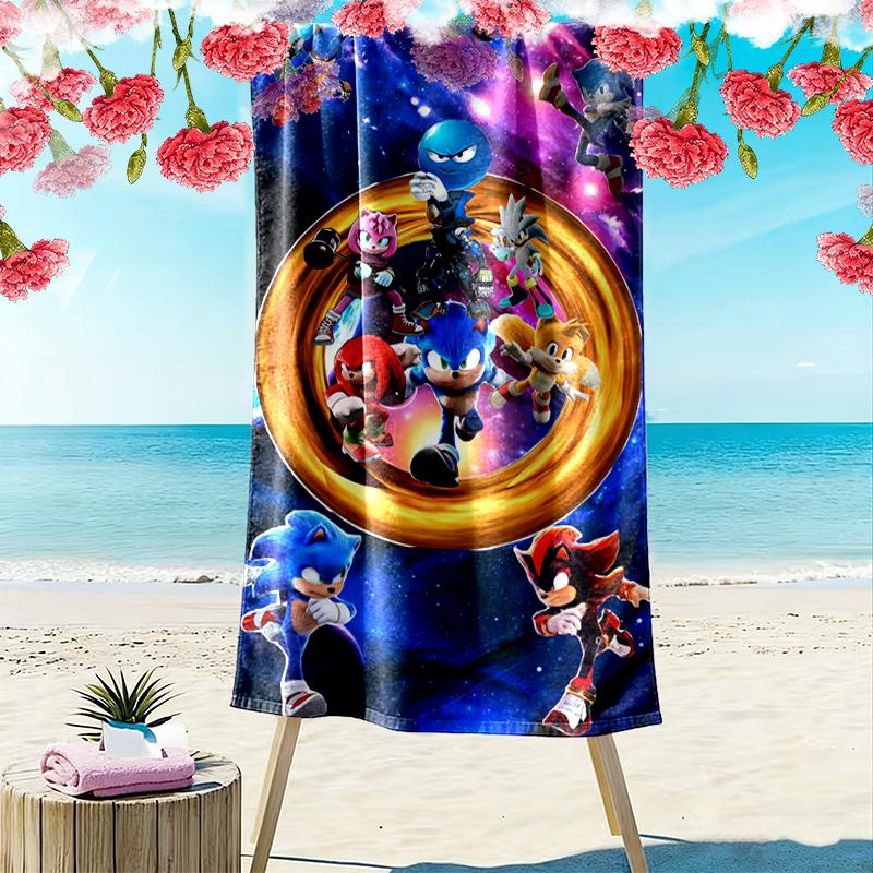 1pc SONIC Beach Towel, Outdoor Activities Perfect Summer Travel Supplies, As A Gift for Festivals