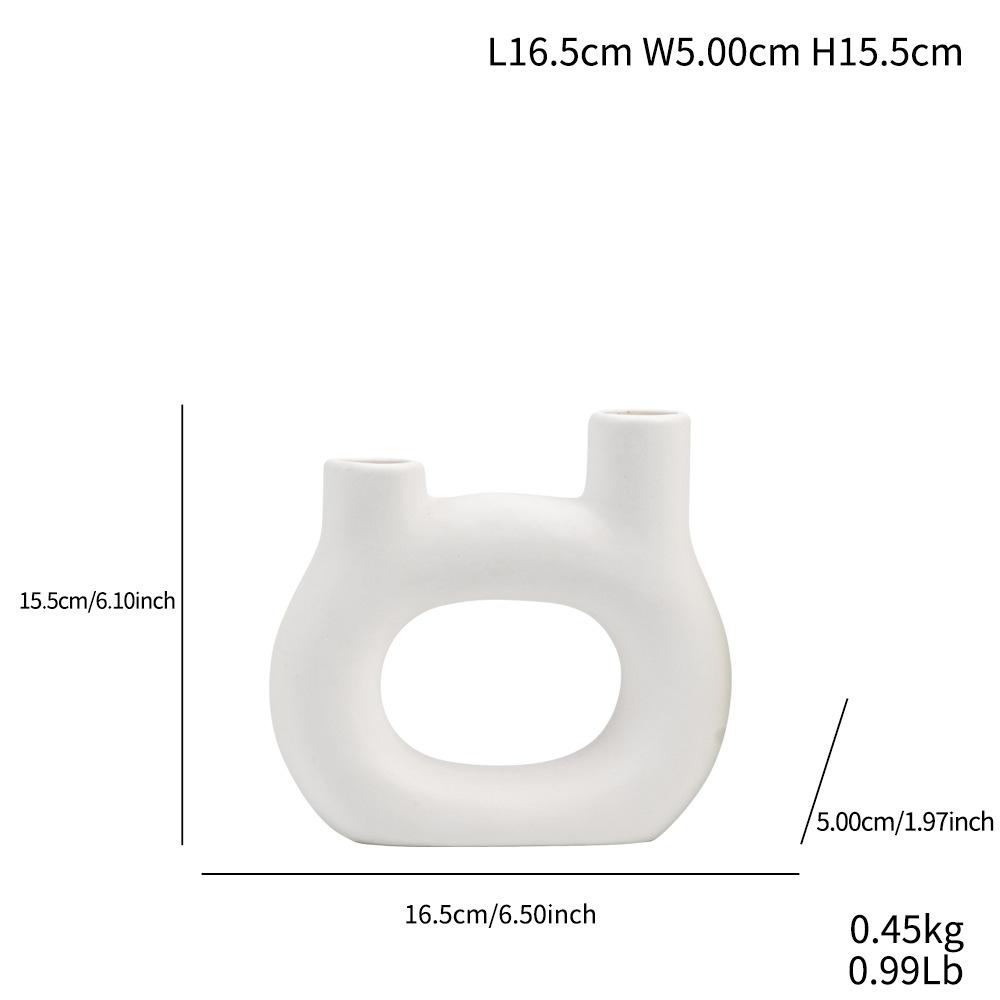 

Creative Small Mouth Flower Arrangement, Simple Ceramic Vase, Home Desktop Decoration, Small Fresh Ornament qca2506 white small