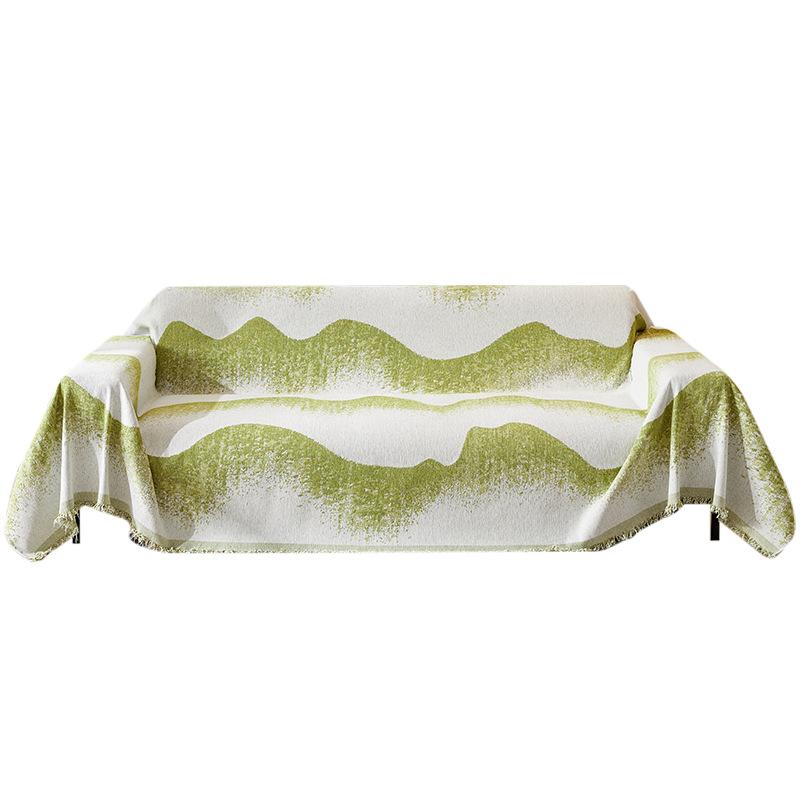 Полотенце для дивана из синели в стиле бохо с кисточками — фото 5