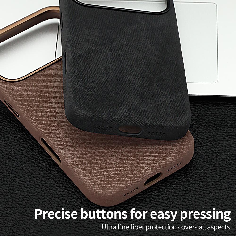 Magsafe Original For iPhone 17Pro Max Magnetic Cowboy Texture Leather Wireless Charging Phone Techwoven Case for iPhone 17Air 16 14 13 Pro Max 15 Plus