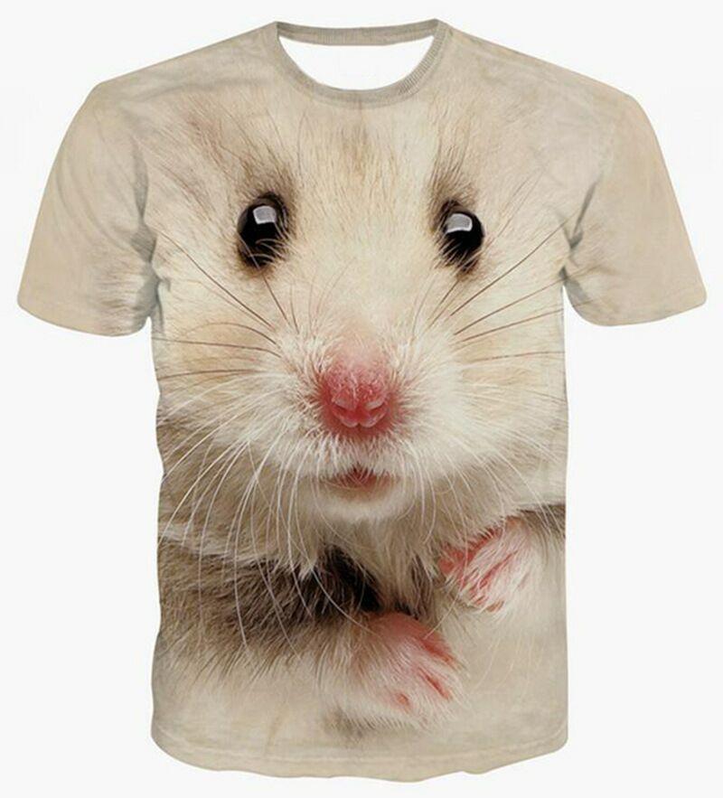 Letní tričko s kulatým výstřihem, 3D potiskem, roztomilým zvířátkem, vtipným vzorem křečka, módní, ležérní, s krátkým rukávem, dětské, chlapecké a dívčí, dětské unisex tričko