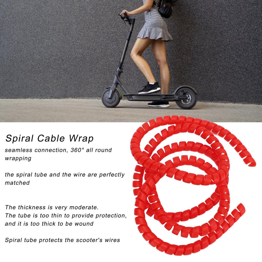 Scooter Spiral Cable Wire Wrap Plastic Spiral Brake Line Wrap for Pro Electric Scoooter