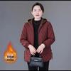 2025 Women's Fleece-Lined Cotton Hooded Jacket - Warm, Thick, Casual Fit for Middle-Aged and Elderly