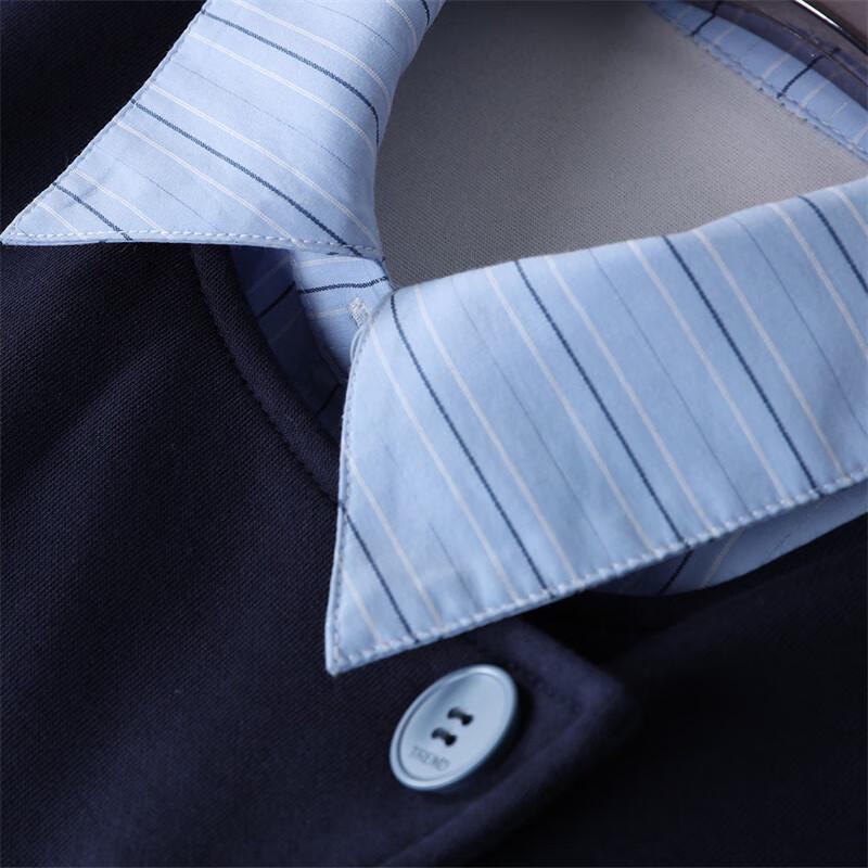 Women's Faux Two-Piece Spliced Lapel Sweatshirt