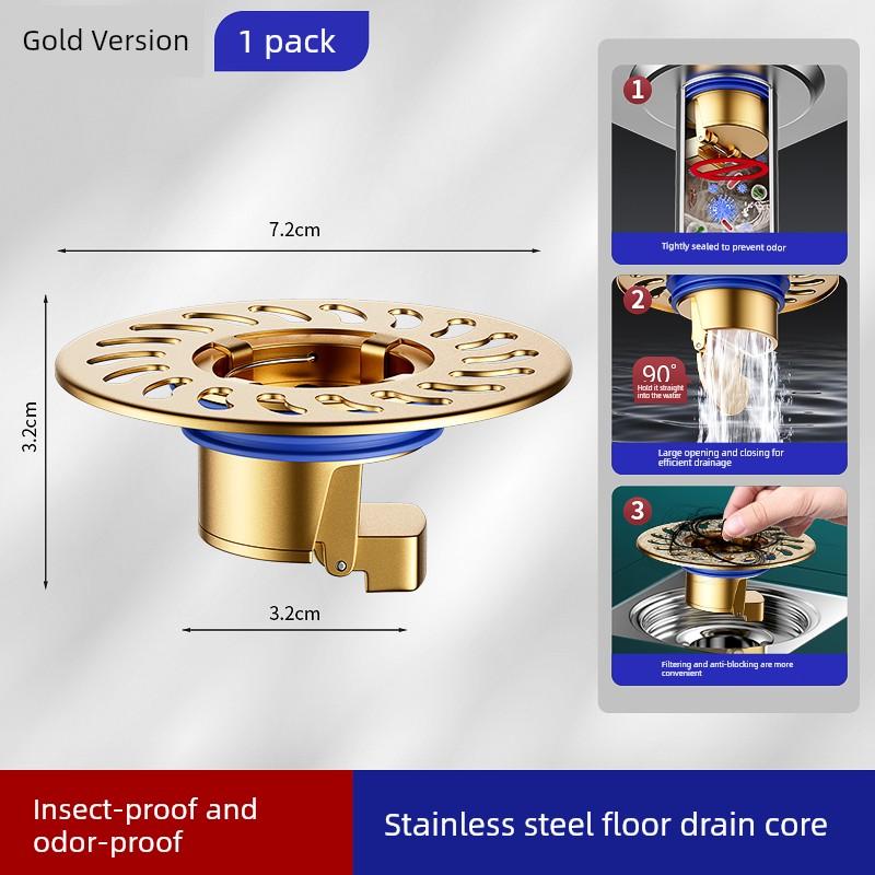 Floor Drain Deodorizer Bathroom Sewer Pipe Drain Filter Universal Anti-Odor Cover Sealing Inner Core Cover Gadget