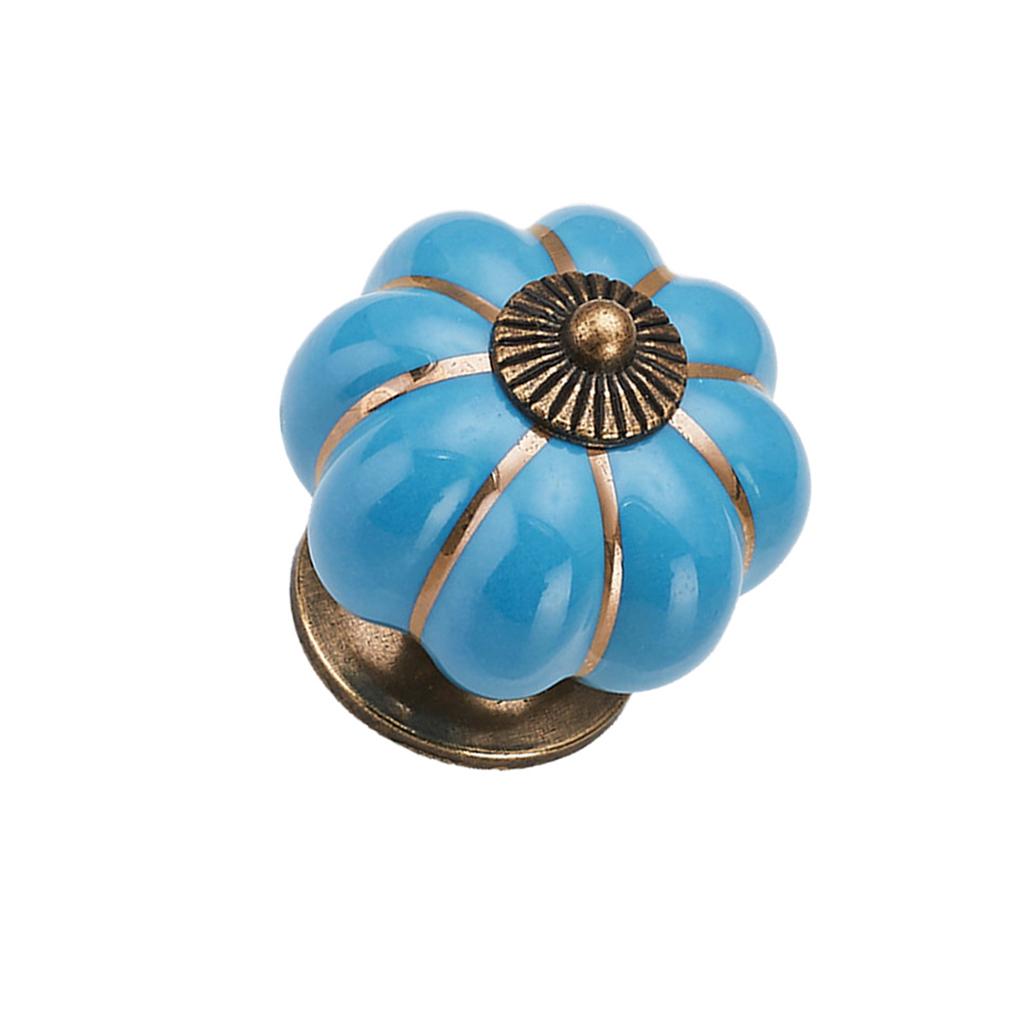 

Pumpkin Door Knobs Shoe Cabinet Drawer Pull Handle Decorative Doorknob Home Living Room Kitchen Furniture Hardware синій