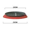 Exquisite Cast Iron Baking Pan with Wooden Board - Thickened Steak and Teppanyaki Plate for Western Dining.