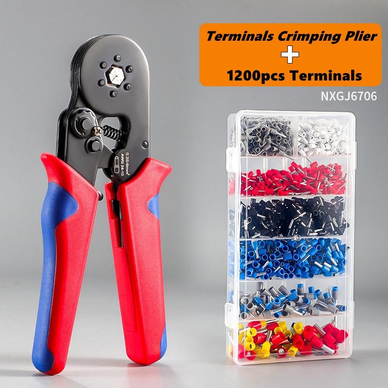 Crimping Pliers 6-4 0.25-10mm² / 6-6 0.25-6mm² Tubular Terminal Crimper Wire Ferrule Crimper Tools Household Electrical Kit