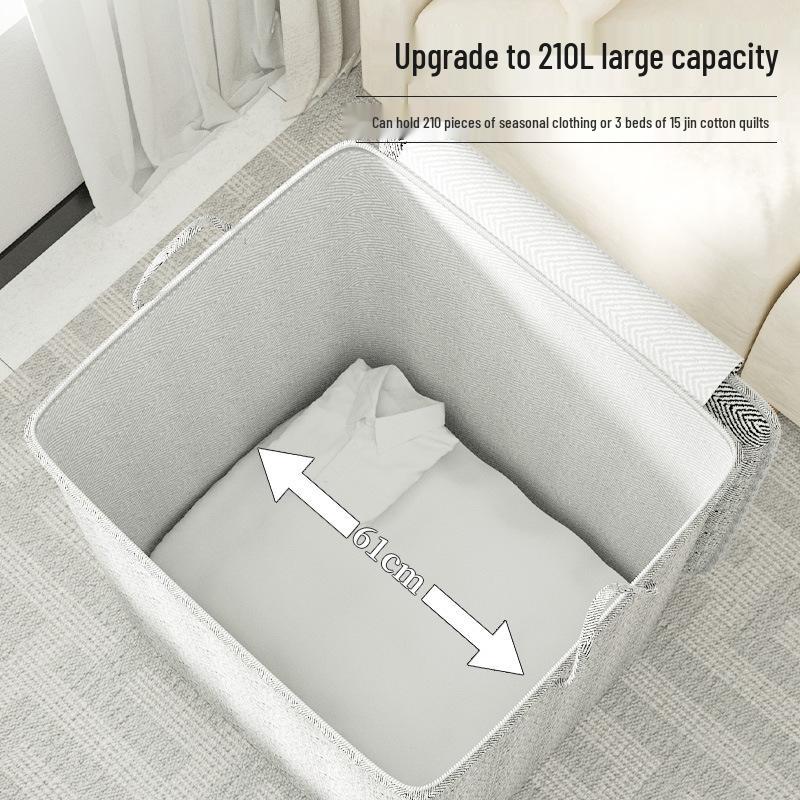 Foldable Cotton Quilt Storage Bag - Large Capacity, Dustproof, Moistureproof for Wardrobe or Moving