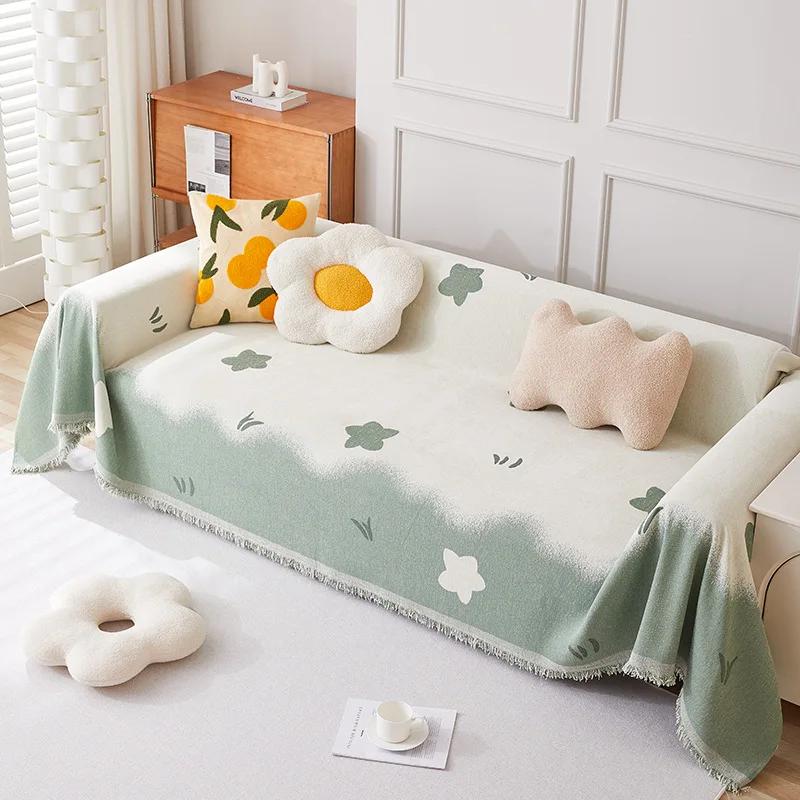 Sofa Handdoekhoes Stof Volledig Omwikkeld met Chenille Jacquard Garen Geweven Zacht Comfortabel Zacht Slijtvast Dubbelzijdig Bruikbaar
