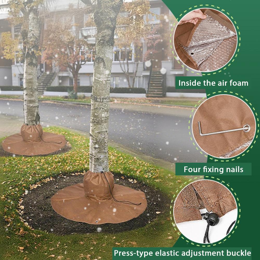 Tree Root Protector Winter Protection Plant Cover Frost Protection Thermal Tree Root Cover with Drawstring for Cold Weather Palm