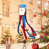 Polyester Christmas Theme Windsock Flag Delicate Print Windsock Flag Hanging Flag Ornament Xmas