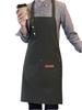 Restaurant café apron for cooking; kitchen canvas apron for ladies with 3 adjustable shoulder straps and large pockets; chef's b