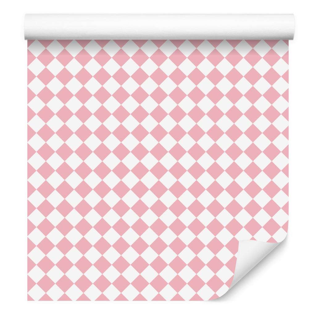 Geometric Diamonds Wallpaper Coral and White for Living Room and Bedroom 50x1000