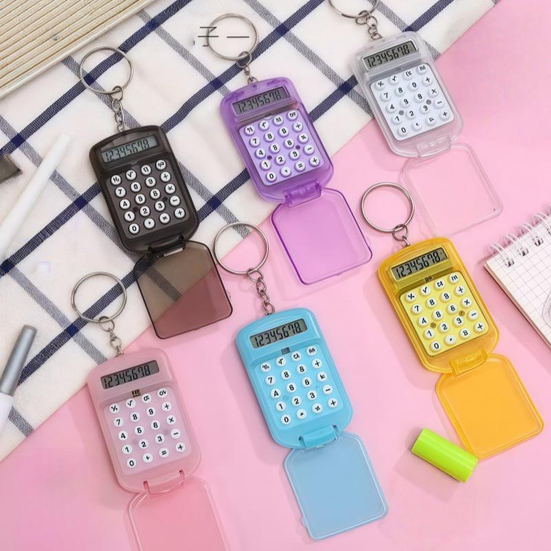 Mini Transparent Flip Keychain Calculator for Students