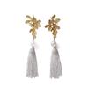 Retro Court Temperament Earrings Long Pearl Flower Fringed Light Luxury Stud Earrings Niche Design High-End Earrings