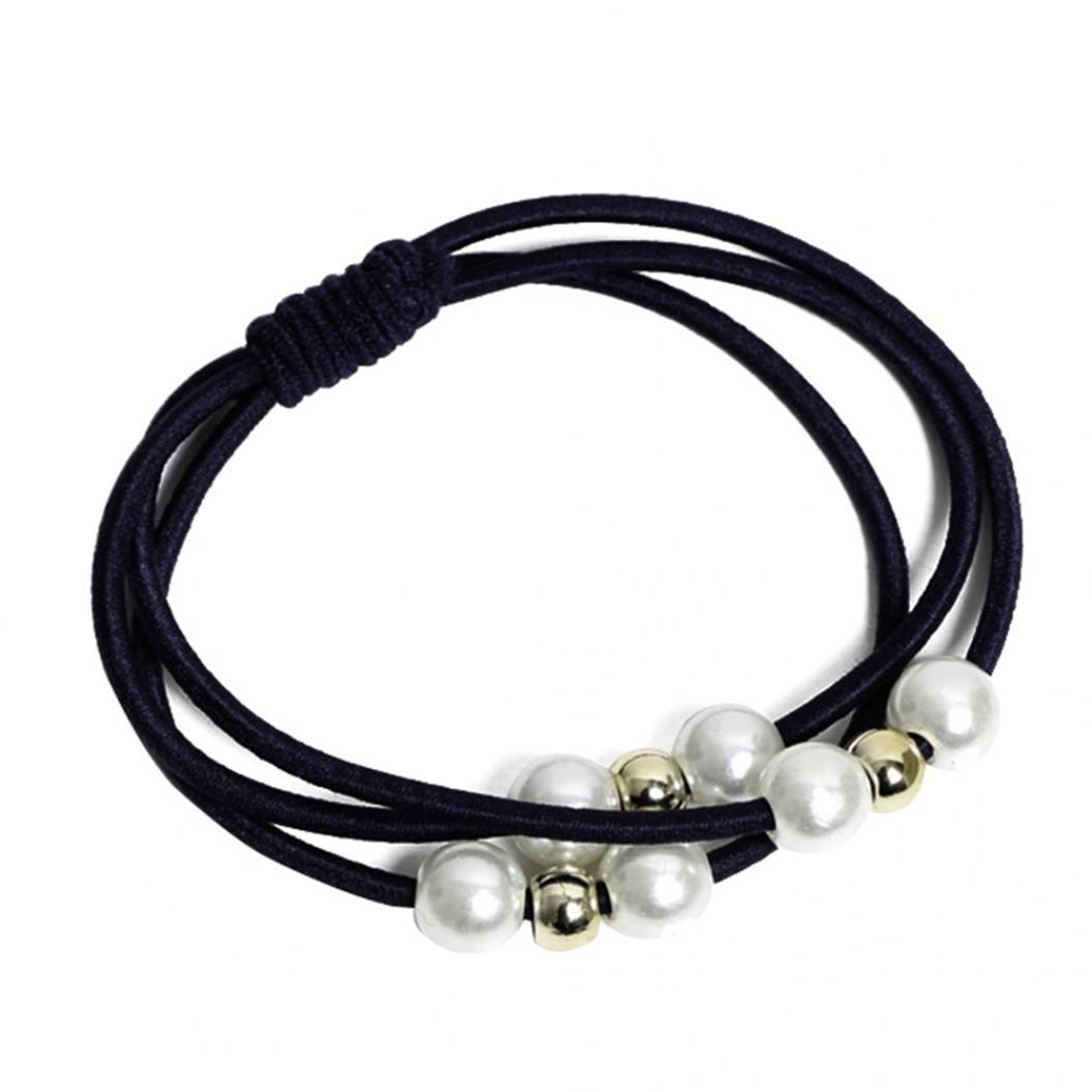 

Женское кольцо для волос из искусственного жемчуга, завязанное веревкой, триада из бисера, ободок для волос, ювелирный подарок