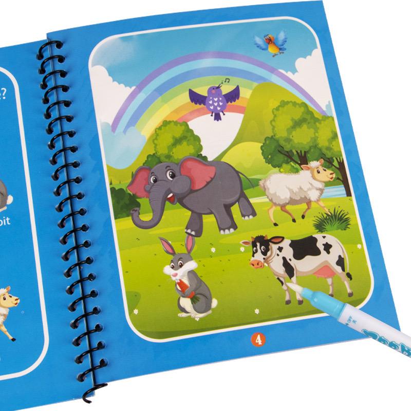 Kids Magic Water Painting Books Repeatedly Graffiti Clear Water Puzzle Album Male and Female Gifts Quiet Book