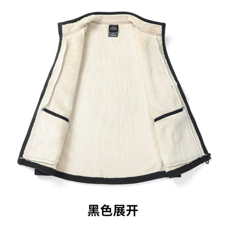 Lamb Velvet Vest Men's Thickened Double-sided Velvet Polar Fleece Warm Winter Vest Jacket
