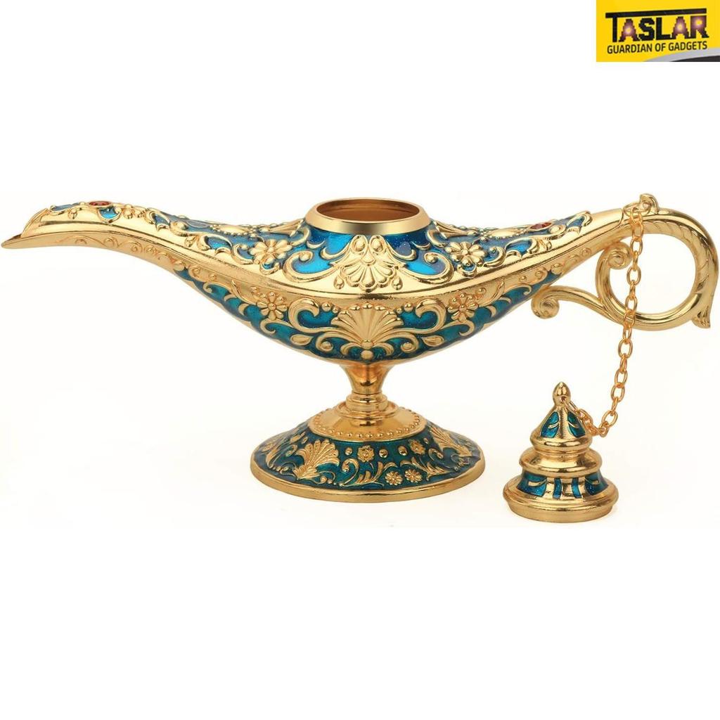 Legend Aladdin's Genie Lamp for Home/Wedding, Collectible Fancy Rare Classic Arabian Costume Props Lamp Pot, Office Table Decoration