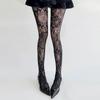 Bas résille punk creux à la mode Y2K Pantyhose en dentelle florale gothique Bas en résille sexy à motifs rétro pour femmes