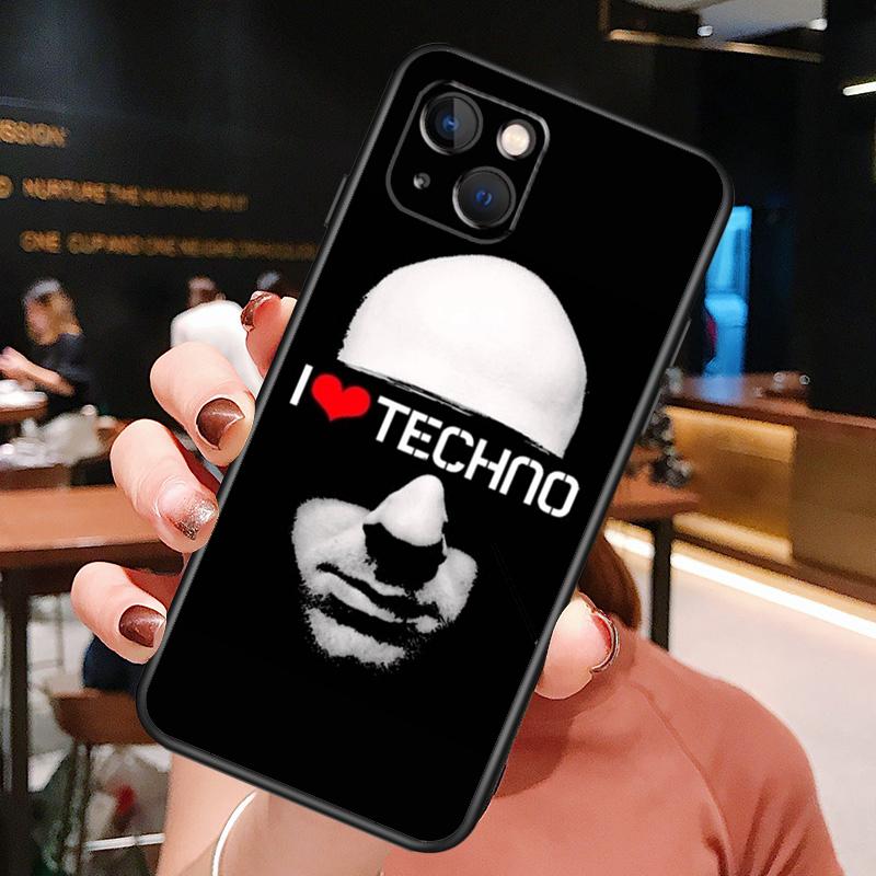 Techno Music Case For iPhone 14 15 Pro Max 11 12 13 Mini X XR XS Max 7 8 14 Plus SE 2022 2020 Soft Cover