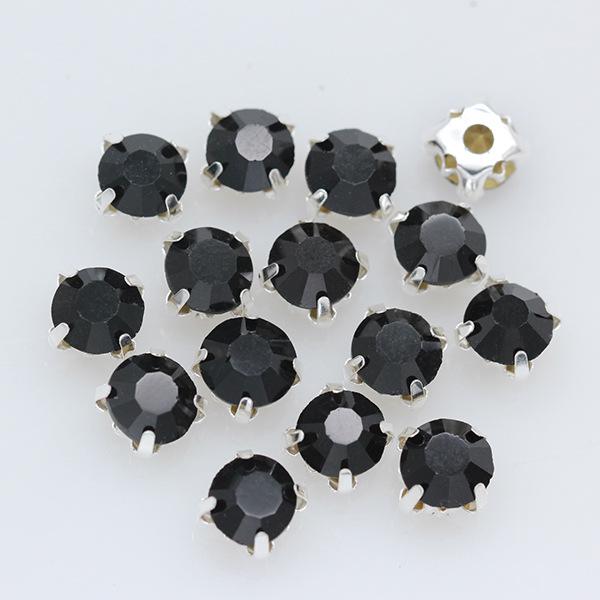 3-10mm Silver Base Hand-Sewn Glass Rhinestones for Clothing, Handbags, Belts, and Accessories