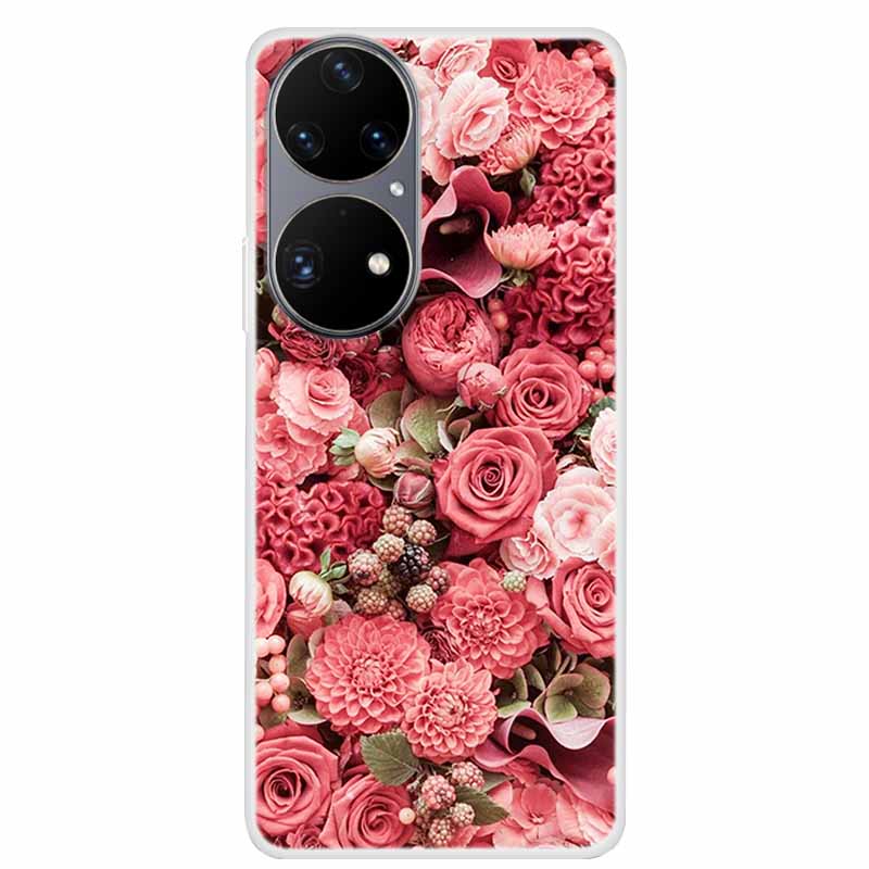 For Huawei P50 Pro Case P50 P50E Clear Fashion TPU Silicone Shockproof Phone Case for Huawei P50 Pro Case P 50 Protective P50Pro