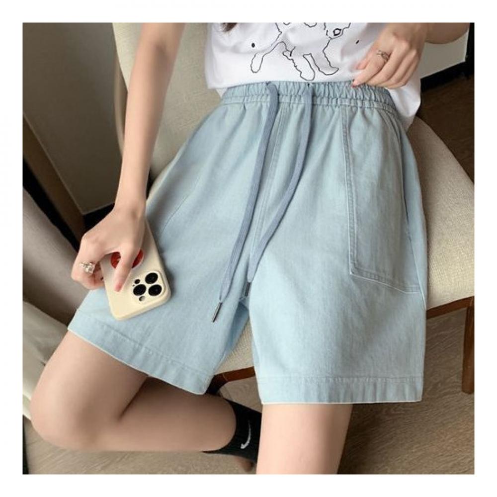Navava Np156 Straight Casual Denim Banding Shorts