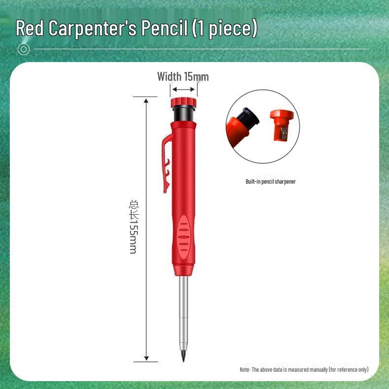 Deep Hole Carpenter Pencil: Fast-Drying Graphite Lead, Mechanical Design