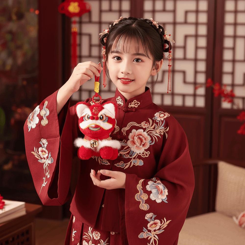 Awakened Lion Lion Dance Pendant Bell Chinese New Year Gift  Bag Hanging Accessories