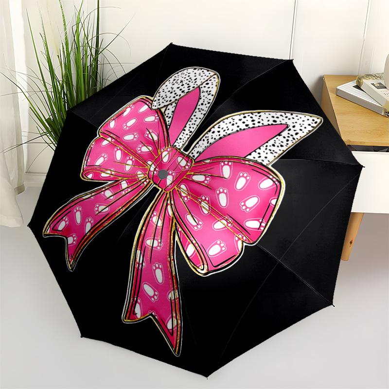 1pc Footprint Bow Automatic Open/Close Umbrella, Portable Folding Umbrella, Compact Travel Umbrella For106