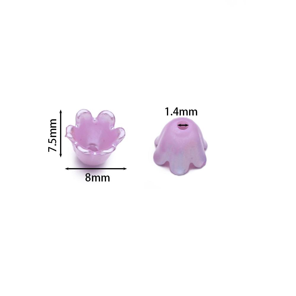 50pcs ABS Artificial Pearls Chime Flowers Beads Spacer Loose Beads for DIY Bracelets Necklaces Jewelry Making Craft Supplies