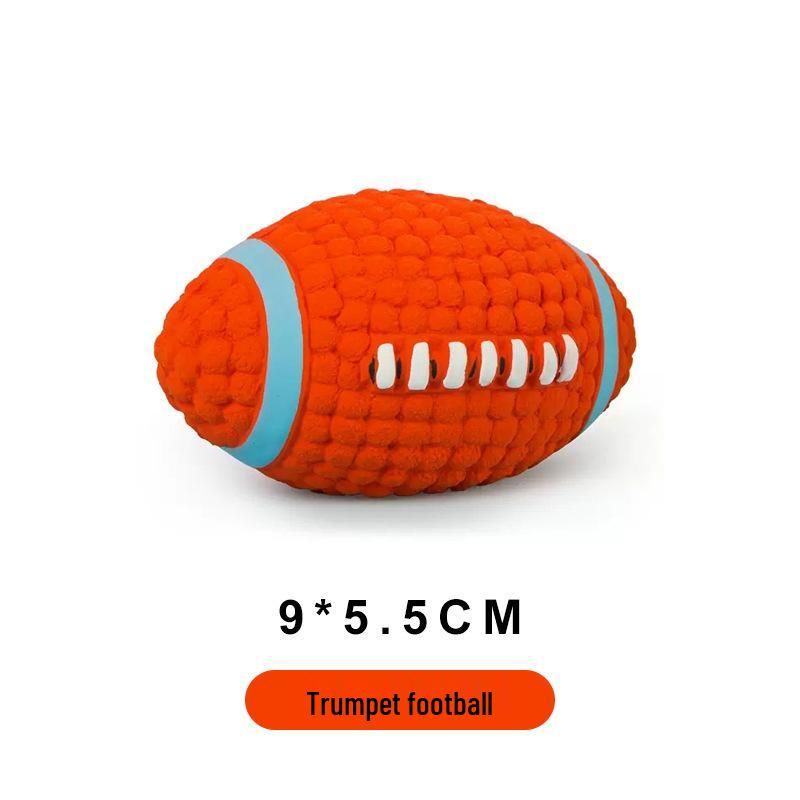 Durable Latex Football Dog Toy: Large Bite-Resistant, Sounding Ball for Molar Play