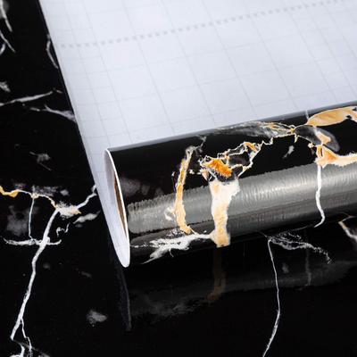 TOTIO Marble Remake Cutting Marble 40cm X Peelable Marble Wallpaper Sticker for Decorative DIY Wall Matte Marble Look Sheet, Black, Sheet, Sheet,