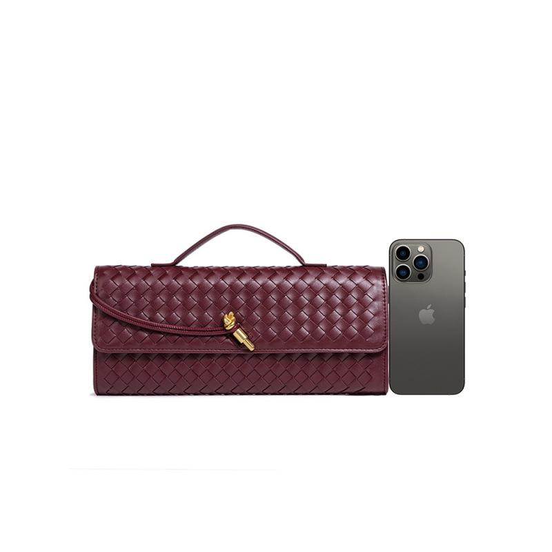 Cross-border Exclusive: Horizontal Woven Soft Leather Accordion Shoulder Bag for Women
