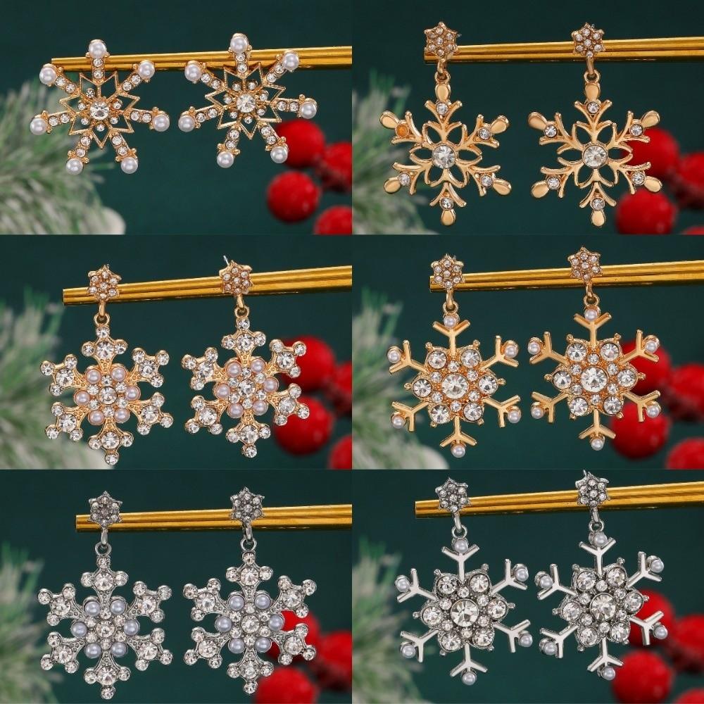 Sparking Zircon Earrings Luxury Christmas Earrings Elegant Xmas Earrings  Women Gift